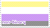 a nonbinary flag stamp